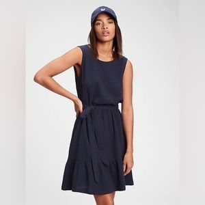 NWOT GAP Ruffle Hem Gauze Dress Sage M